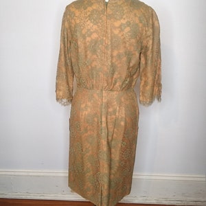 1950s Yellow Green Lace Dress image 4