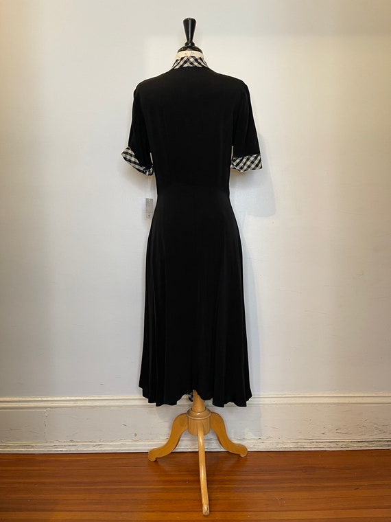 1940s black satin dress - image 3