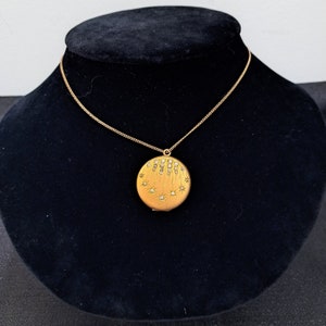 Gold-tone Vermillion Diamant Crystal Locket