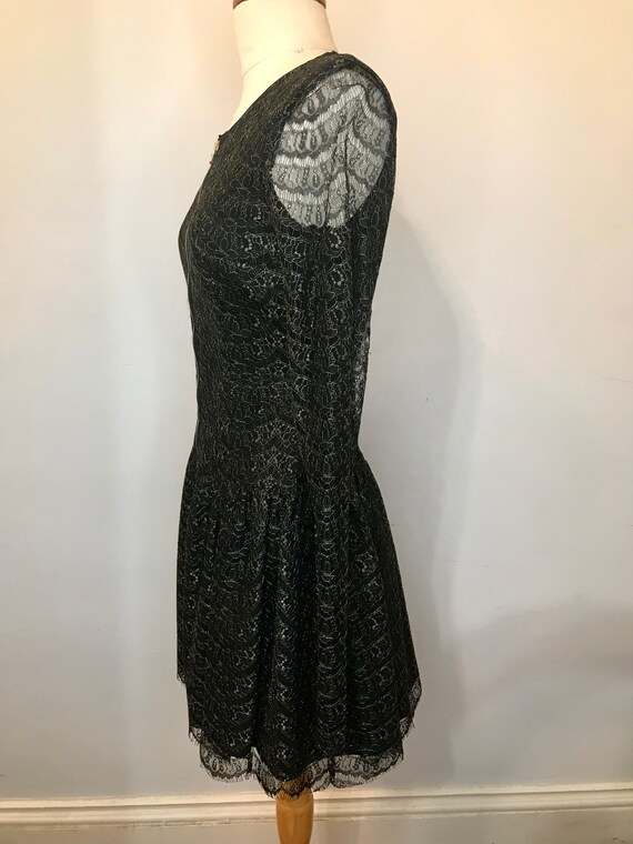 chinese dress ladies Rachel Roy Black / White Lace Sleeveless Asymmetric Hem Dress  Cindi's  Discounts