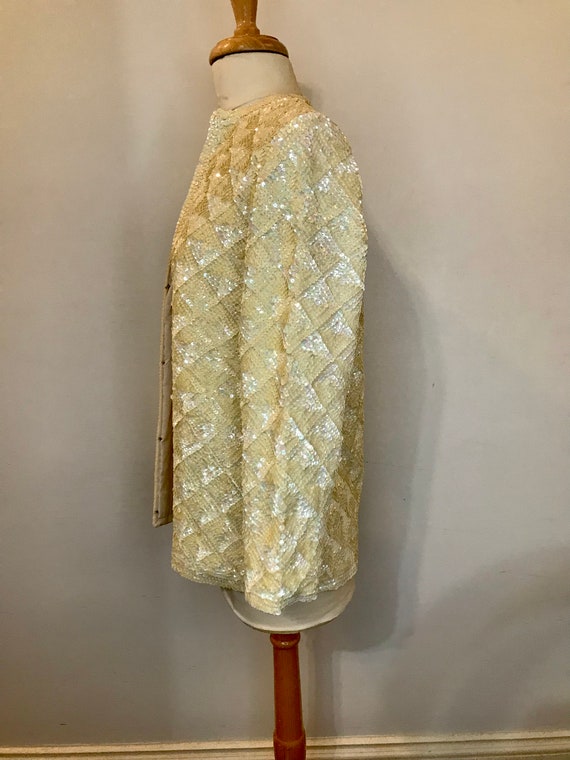 Vintage buttercream sequin jacket - image 2
