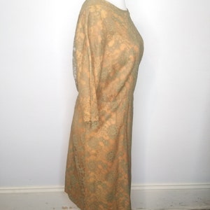 1950s Yellow Green Lace Dress image 3