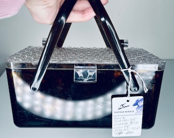 1950s Faux Tortoise Lucite Lunch Box