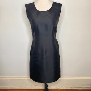 Vintage Dolce & Gabbana Silk Black Fitted Sheath Dress, Sleeveless