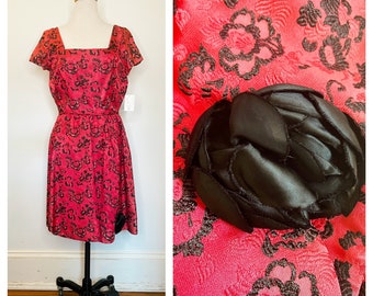 1950s Red & Black Dress