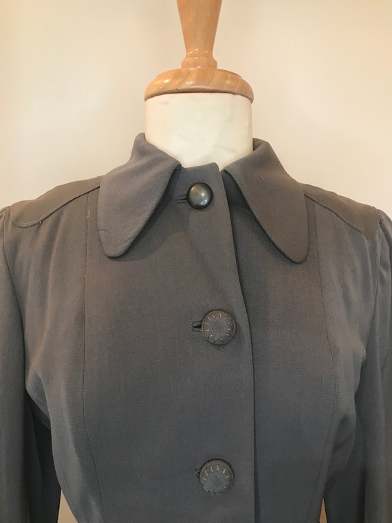 2pc 1940s grey suit jacket + Skirt Gem