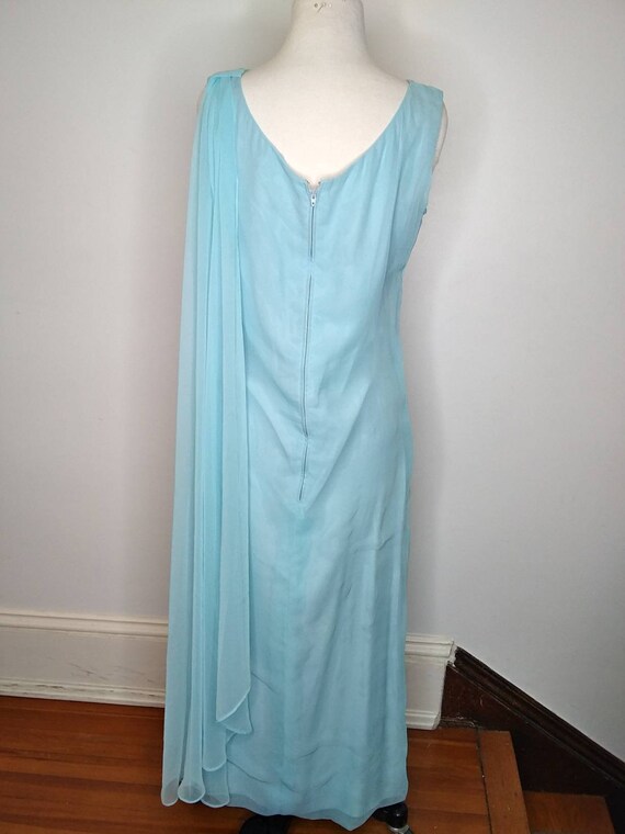 1950s Light Blue Scarf Stitched Gown - image 2