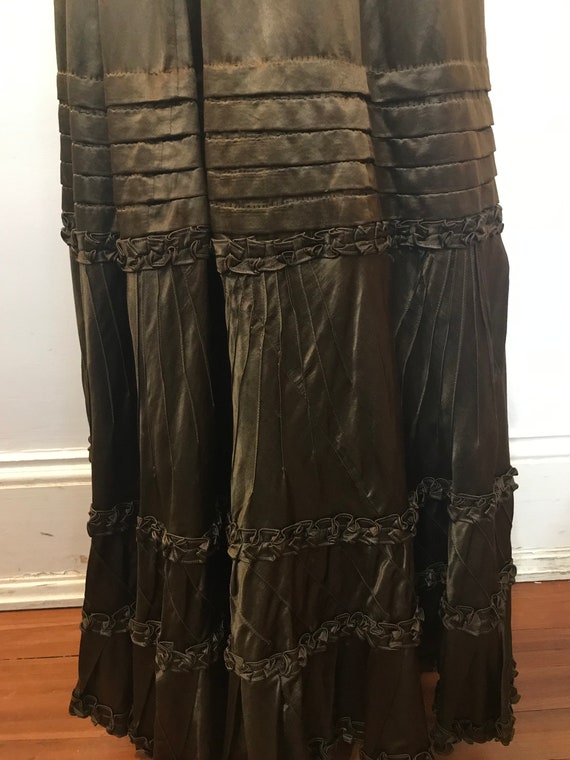 1910-20s metallic brown long skirt - image 7