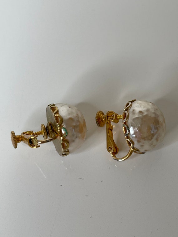 Vintage Miriam Haskell Faux Pearl Earrings - image 2