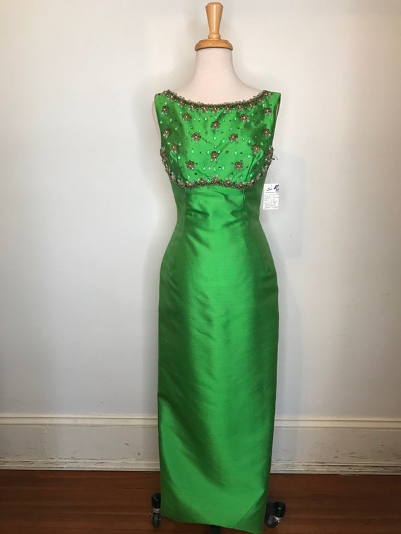 1960’s Green Raw Silk 2pc Set - image 7