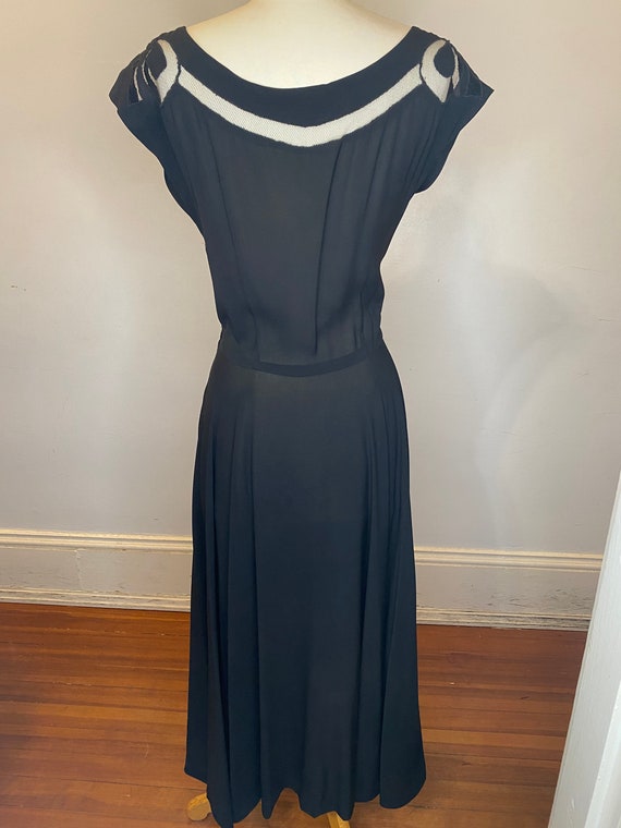 Black Vintage Crepe Dress - image 4