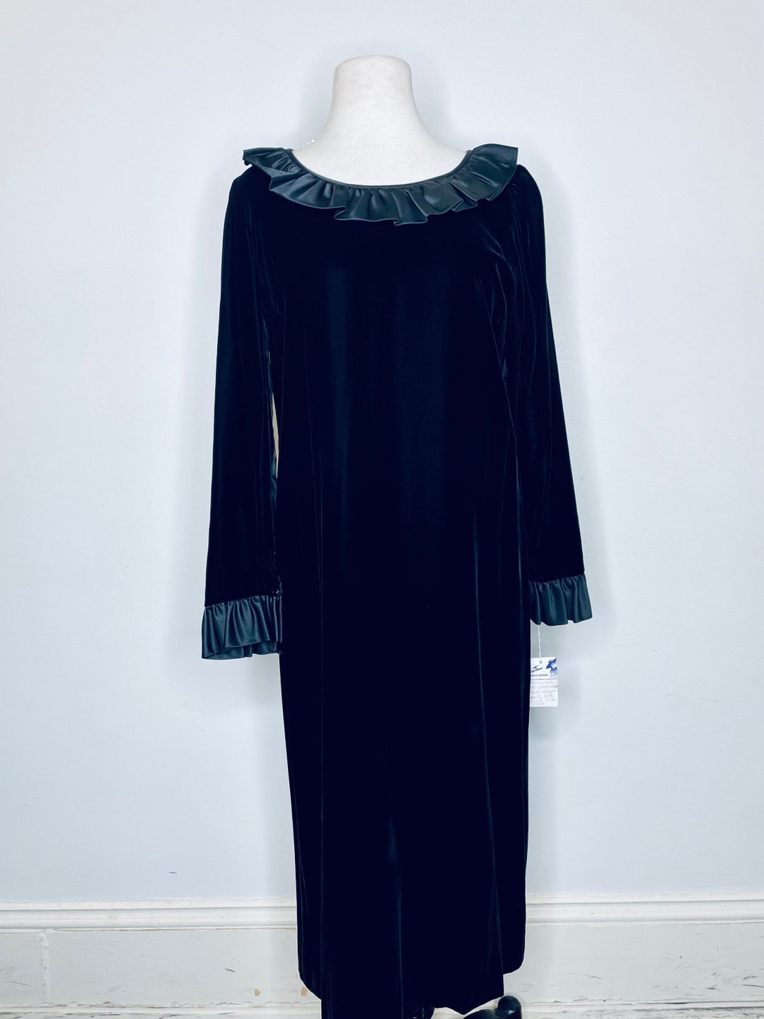 Garfinckels Abe Schrader Black Velvet Dress - Etsy