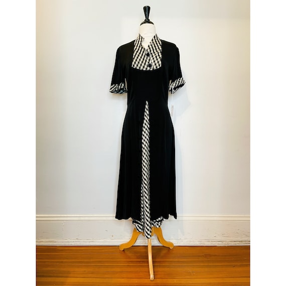 1940s black satin dress - image 1