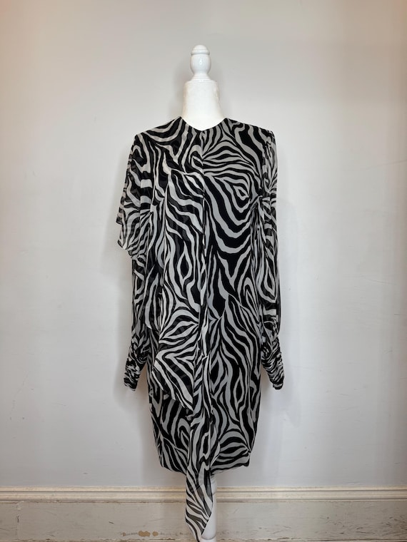 Stanley Platos Martin Ross Silk Zebra Dress