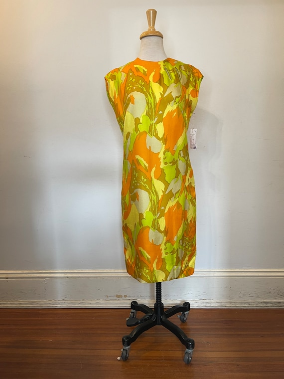 Vintage 1950 Norman Wiatt Yellow Dress.