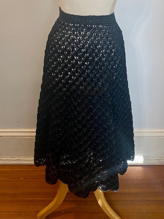 1950s crochet raffia skirt