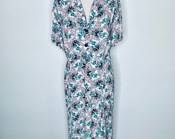 1960s Pink and Turquoise Day Dress