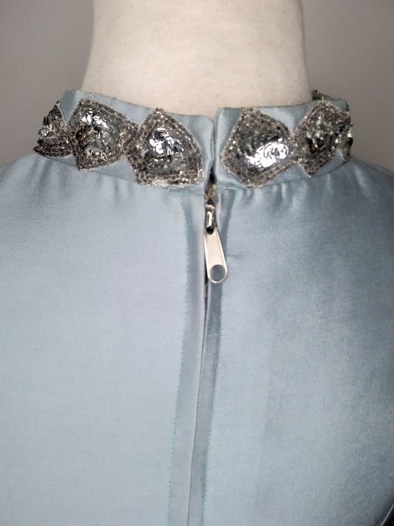 1960’s Pale Blue Chambre Silk Dress - image 5