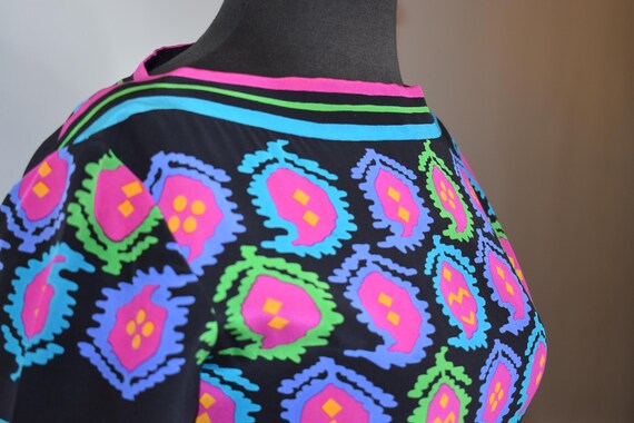 Black Abstract Patterned 1960s Pauline Tregere Si… - image 3