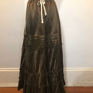1910-20s metallic brown long skirt