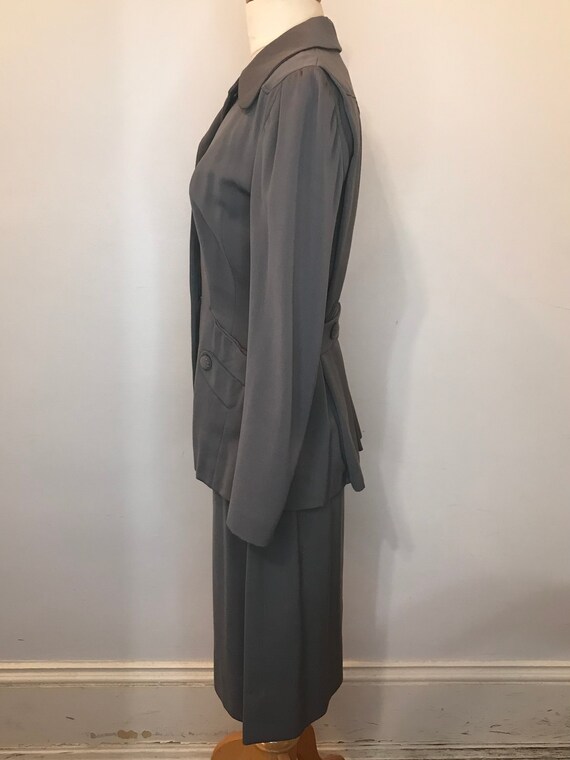 2pc 1940s grey suit jacket + Skirt Gem