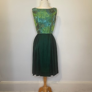 1950s Green Velvet Dress