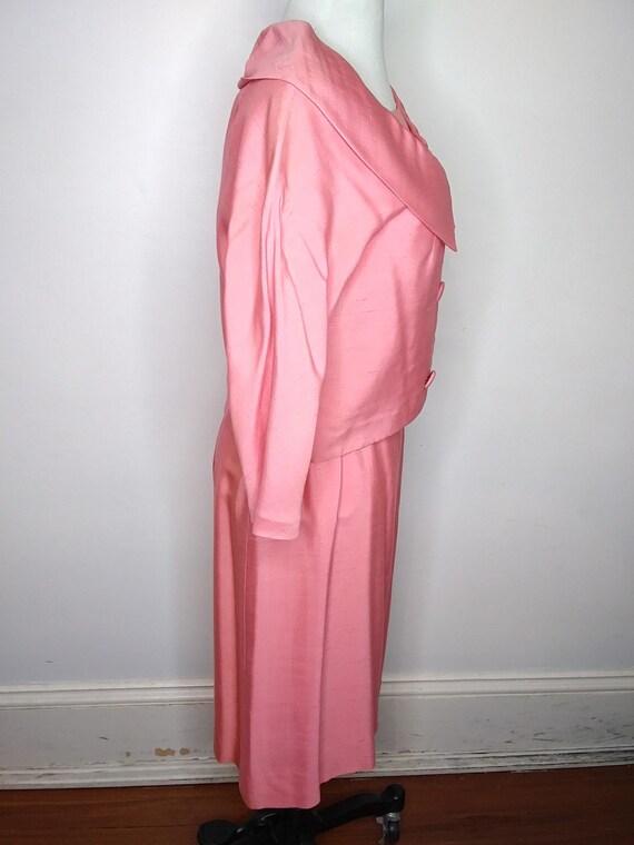 1950s-1960s Miss Elliette Pink Dress Cropped Jack… - image 8