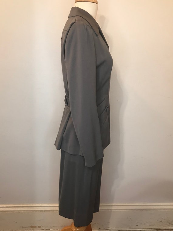 2pc 1940s grey suit jacket + Skirt Gem