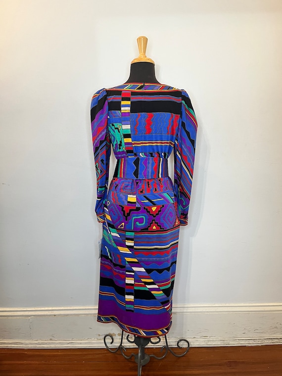 1980s “Leonard” multicolor abstract, long sleeve, 