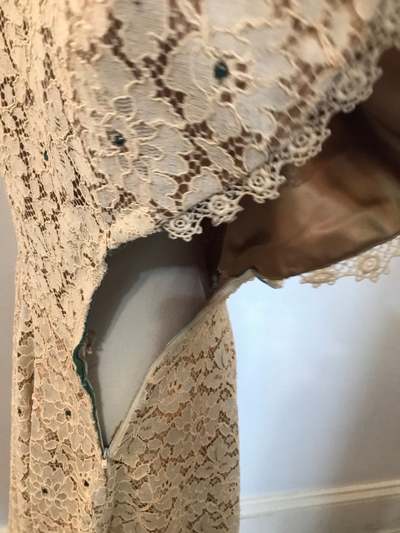 1940-50s cream lace dress - image 5