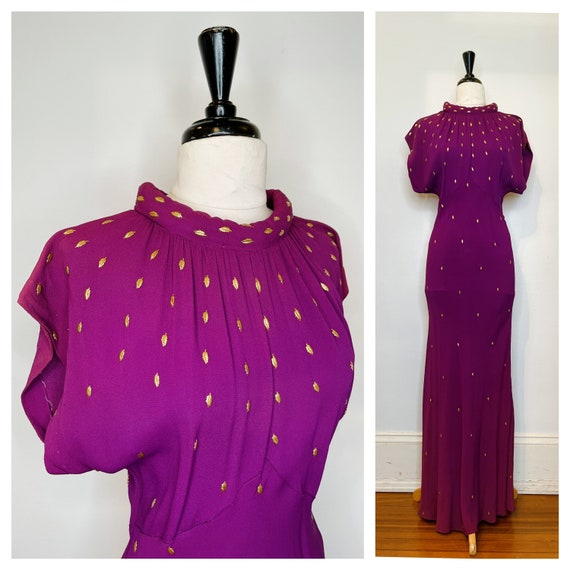Vintage purple day dress - image 3