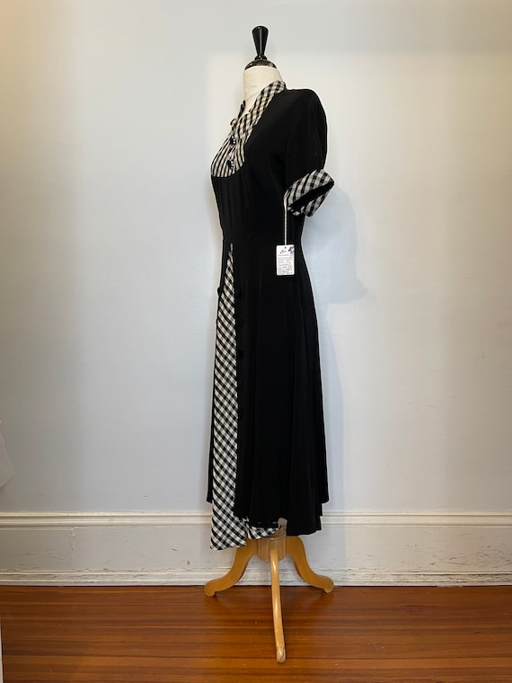 1940s black satin dress - image 2