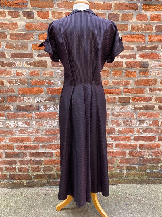 1950s-60s Vintage Black Taffeta Rockabilly Dress … - image 7