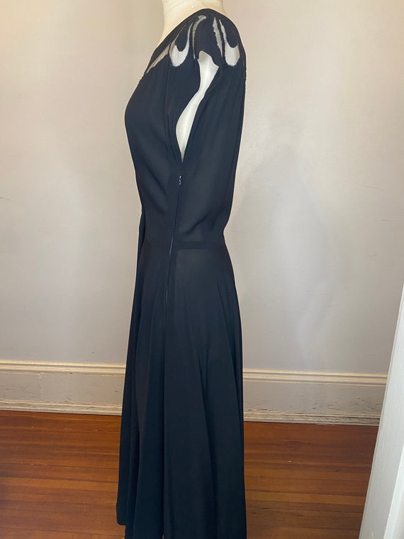 Black Vintage Crepe Dress - image 2
