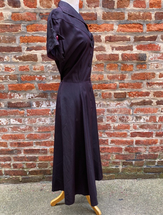 1950s-60s Vintage Black Taffeta Rockabilly Dress … - image 6