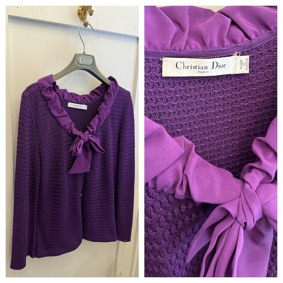 Christian Dior Silk Purple Cardigan - image 1