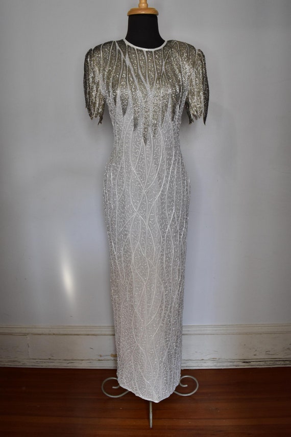 Vintage Scala Beaded Gown with Scallop Sleeves Vintage Scala Beaded Gown with Scallop Sleeves