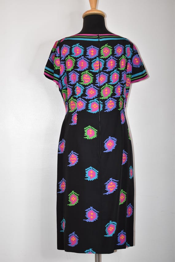 Black Abstract Patterned 1960s Pauline Tregere Si… - image 7