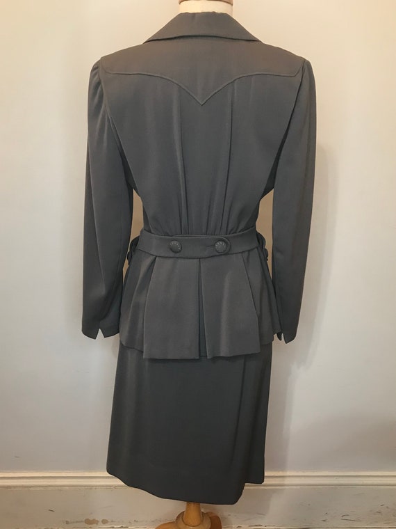 2pc 1940s grey suit jacket + Skirt Gem
