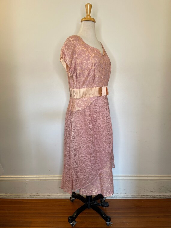 1950s Nikki pink lace dress - image 8