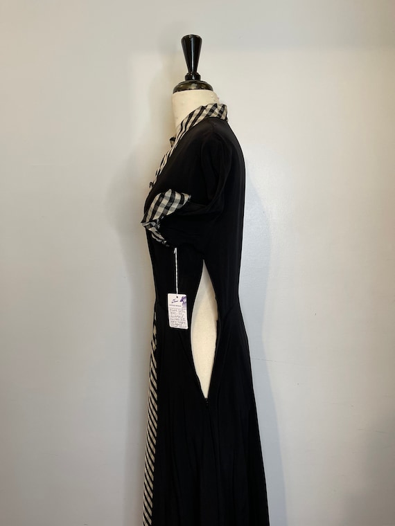 1940s black satin dress - image 5