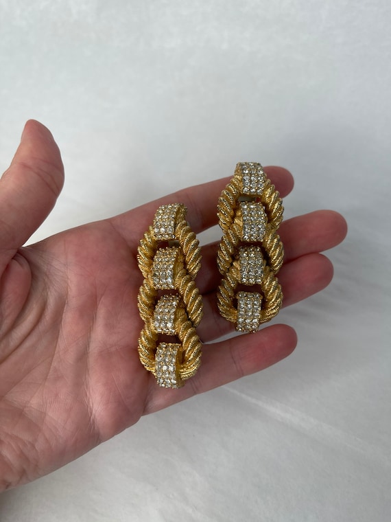 Vintage Ciner Rope Swivel Earrings