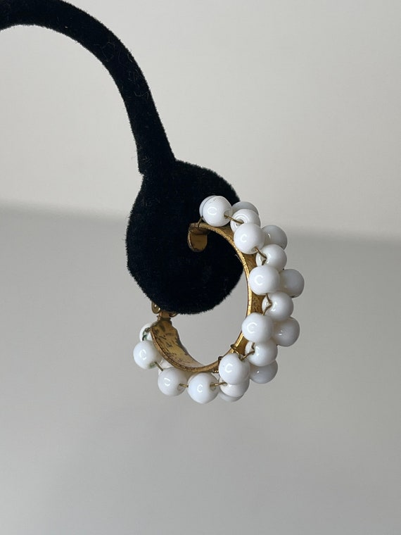 Miriam Haskell Beaded Hoop Earrings - image 1