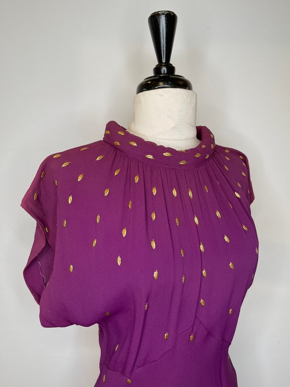 Vintage purple day dress - image 5
