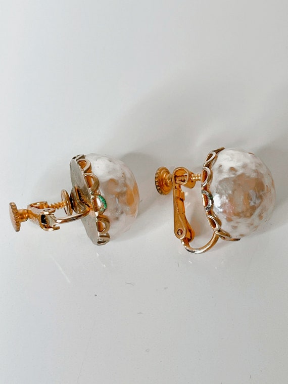 Vintage Miriam Haskell Faux Pearl Earrings - image 1