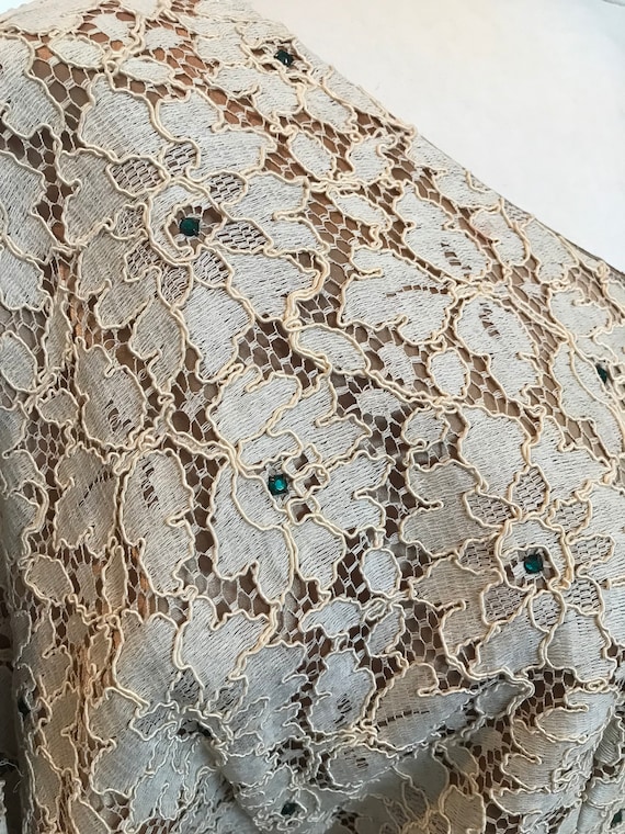 1940-50s cream lace dress - image 7