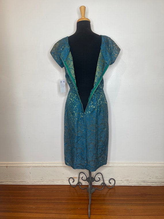 1950s Blue Taffeta Dress - image 2