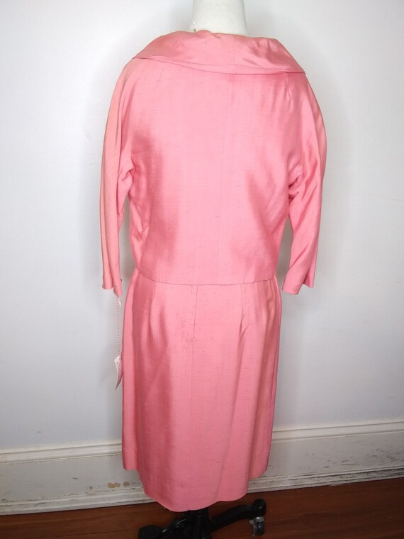 1950s-1960s Miss Elliette Pink Dress Cropped Jack… - image 5