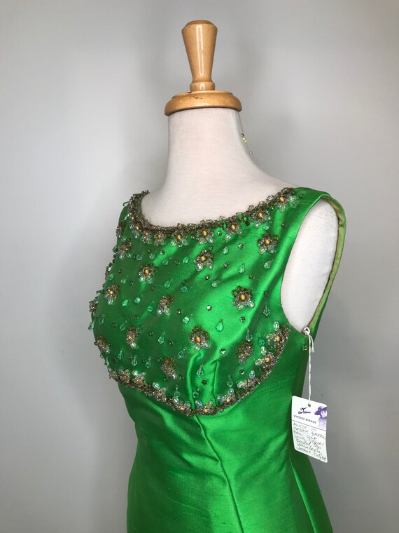 1960’s Green Raw Silk 2pc Set - image 4