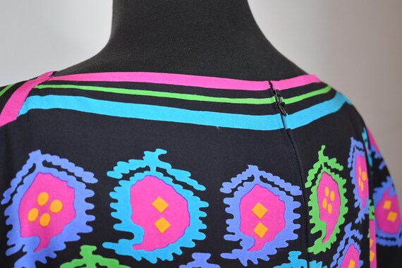 Black Abstract Patterned 1960s Pauline Tregere Si… - image 5